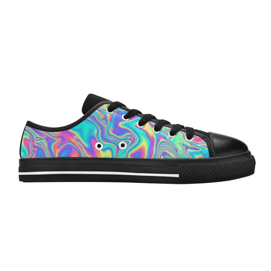 KIDS' Holographic Tribal Blaze 4 Low Top Canvas Dreamcore Custom Shoes