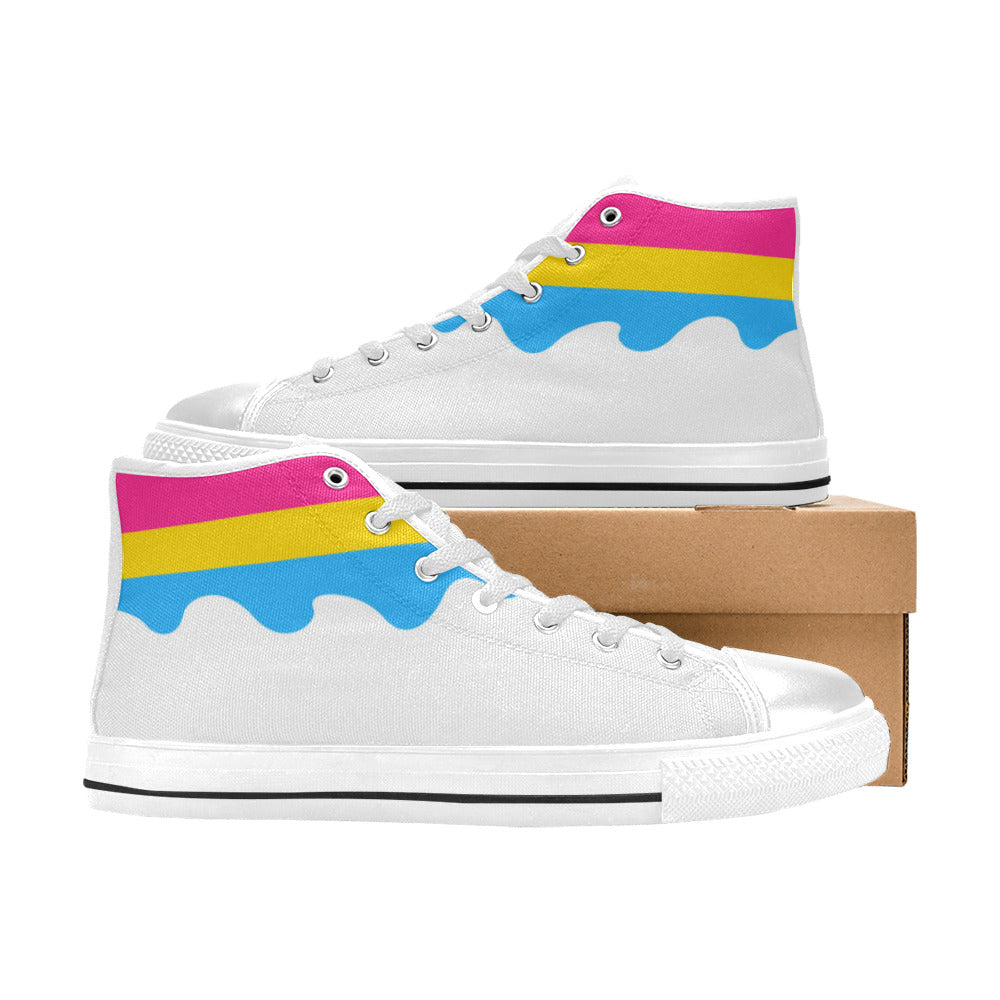 WOMEN'S Pansexual Flag Pride LGBT High Top Canvas Custom Sneakers