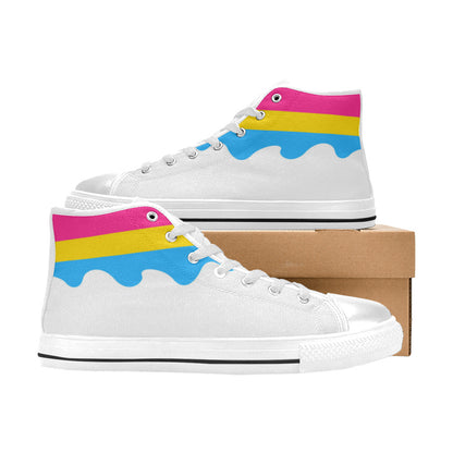 WOMEN'S Pansexual Flag Pride LGBT High Top Canvas Custom Sneakers