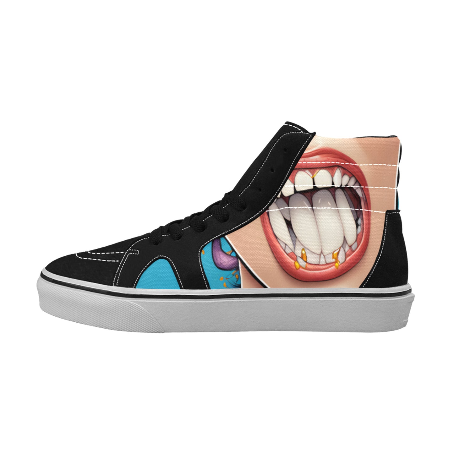 WOMEN'S Comic Mouth Art One High Top Skateboarding Vibrant Chaos Custom Shoes