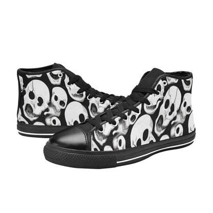 WOMEN'S Cc Skulls One Color High Top Canvas Cottagecore Custom Shoes