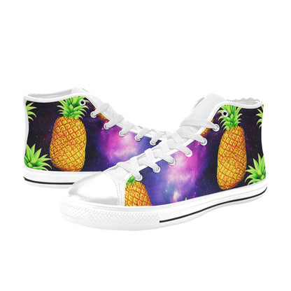 WOMEN'S Galaxy Pineapples High Top Canvas Surreal Custom Shoes