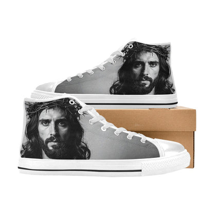 MEN'S Jesus37 Men’S High Top Canvas Wallpaper Art Sneakers