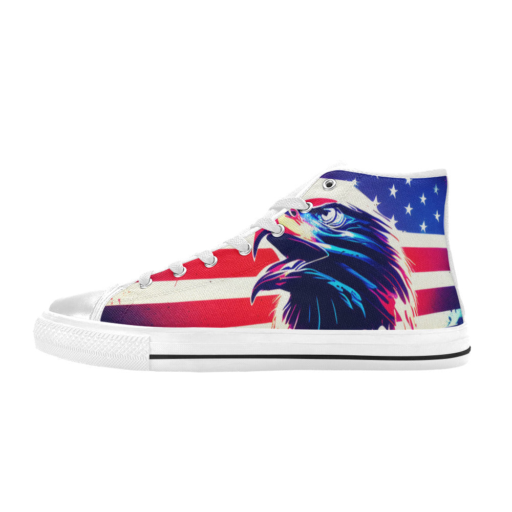 MEN'S Patriotic Eagle Men’S High Top Canvas Cottagecore Shoes