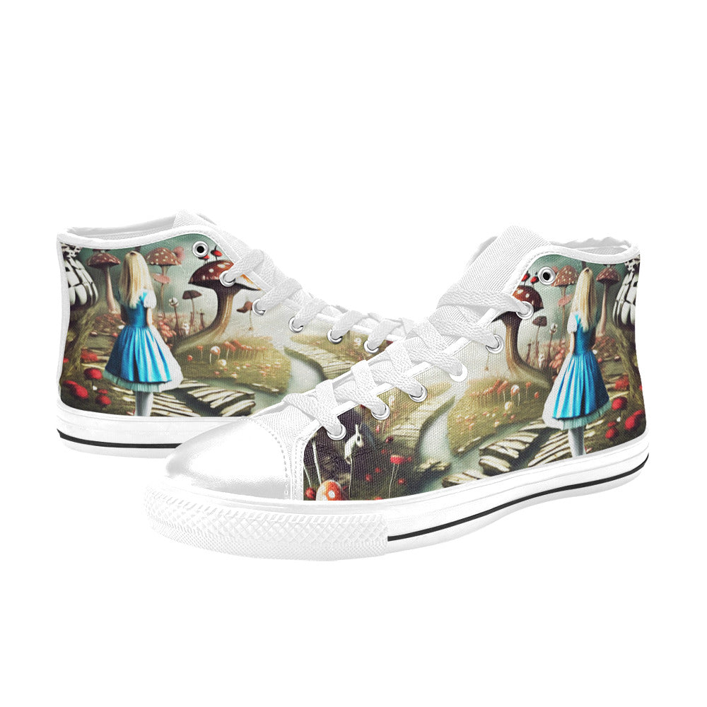 MEN'S Trippy Acid Art Creepy High Top Canvas Dreamcore Custom Shoes