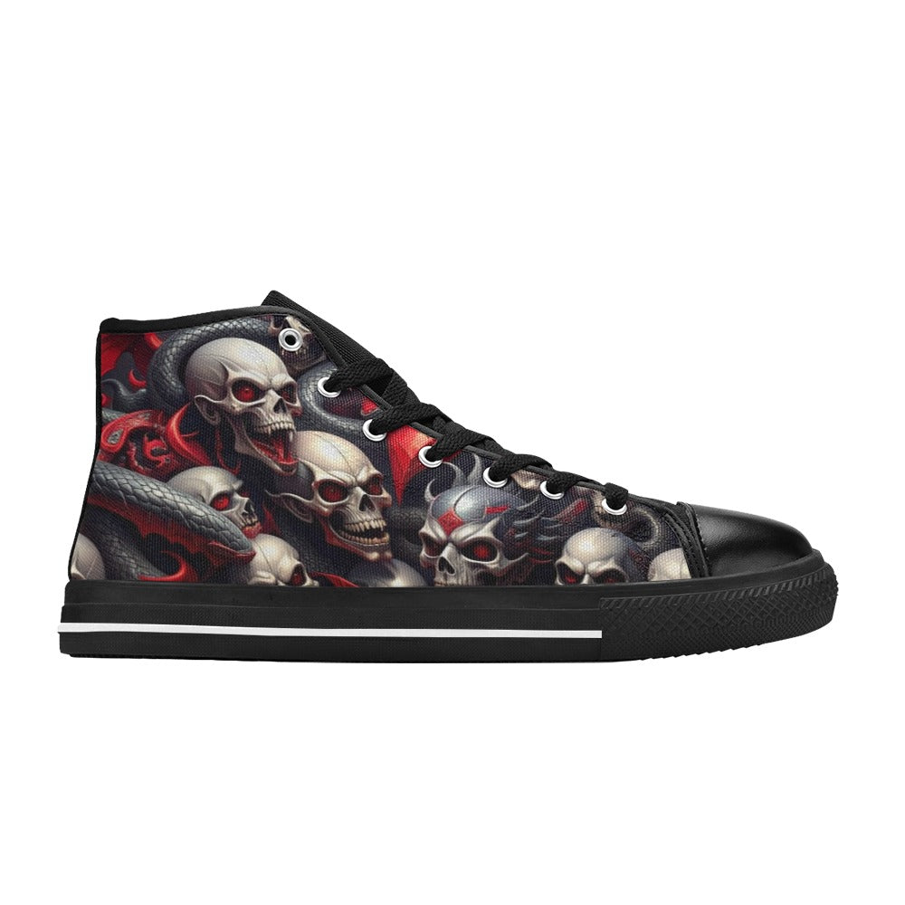MEN'S Snake Dagger Skull Dark High Top Canvas Aesthetic Sneakers