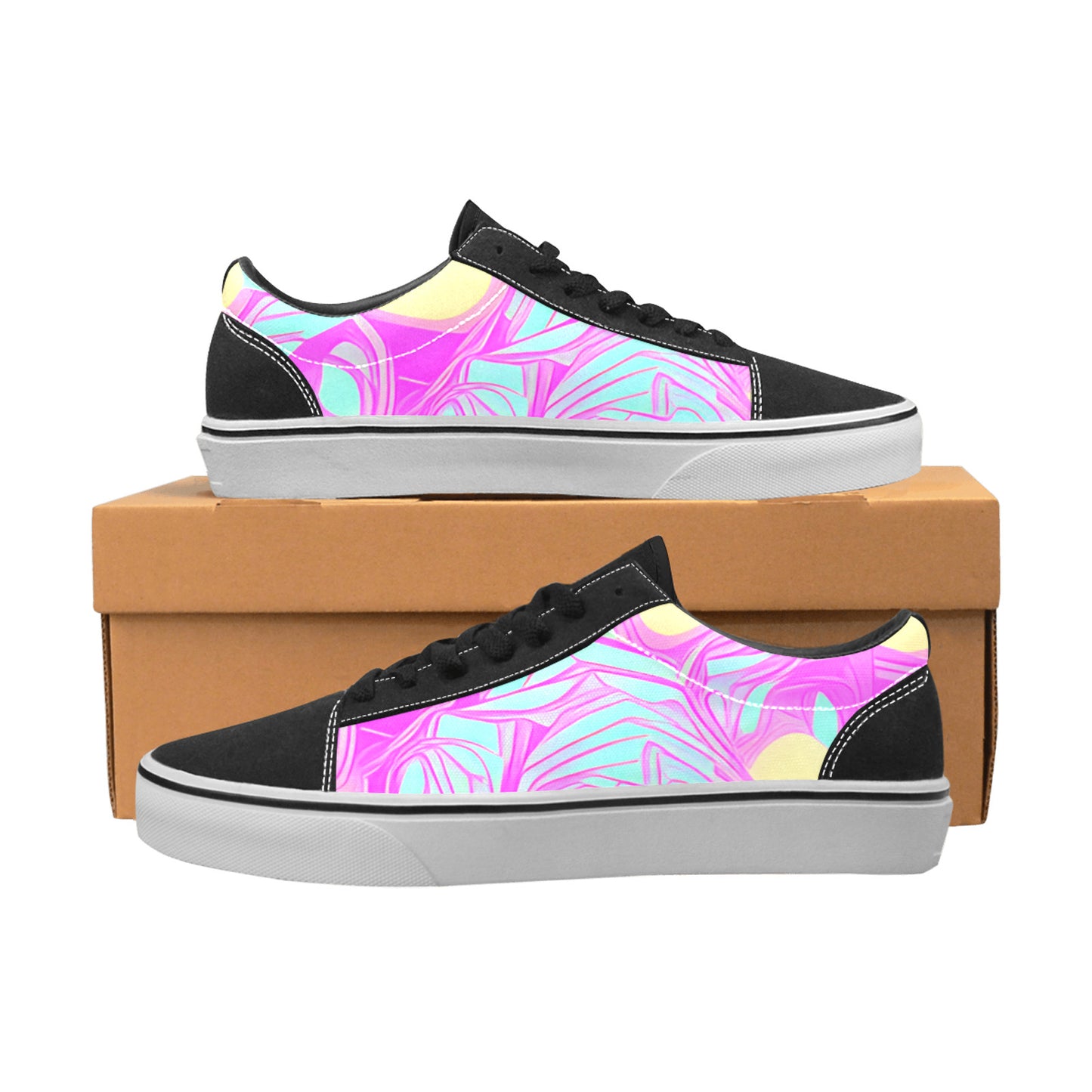 WOMEN'S Wall Eyes Trippy Art Low Top Skateboarding Aesthetic Shoes