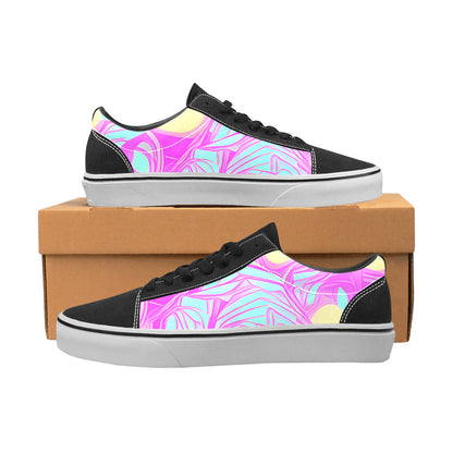 WOMEN'S Wall Eyes Trippy Art Low Top Skateboarding Aesthetic Shoes