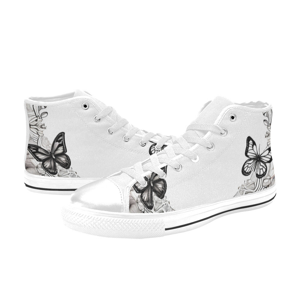 WOMEN'S Buttetflies Mandala Art Vibes High Top Canvas Dreamcore Sneakers