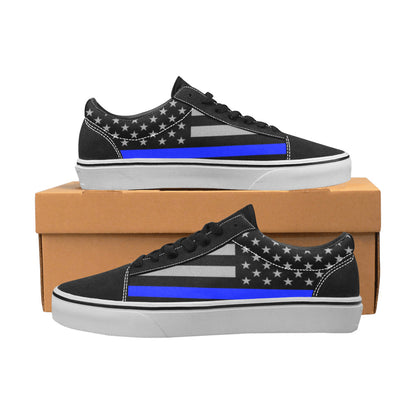 MEN'S Thin Blue Line Flag Low Top Skateboarding Dark Academia Shoes