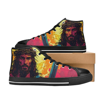WOMEN'S Jesus_Ht_12 High Top Canvas Neon Fantasy Shoes
