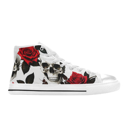 WOMEN'S Skulls Roses Deluxe 4 High Top Canvas Y2K Shoes