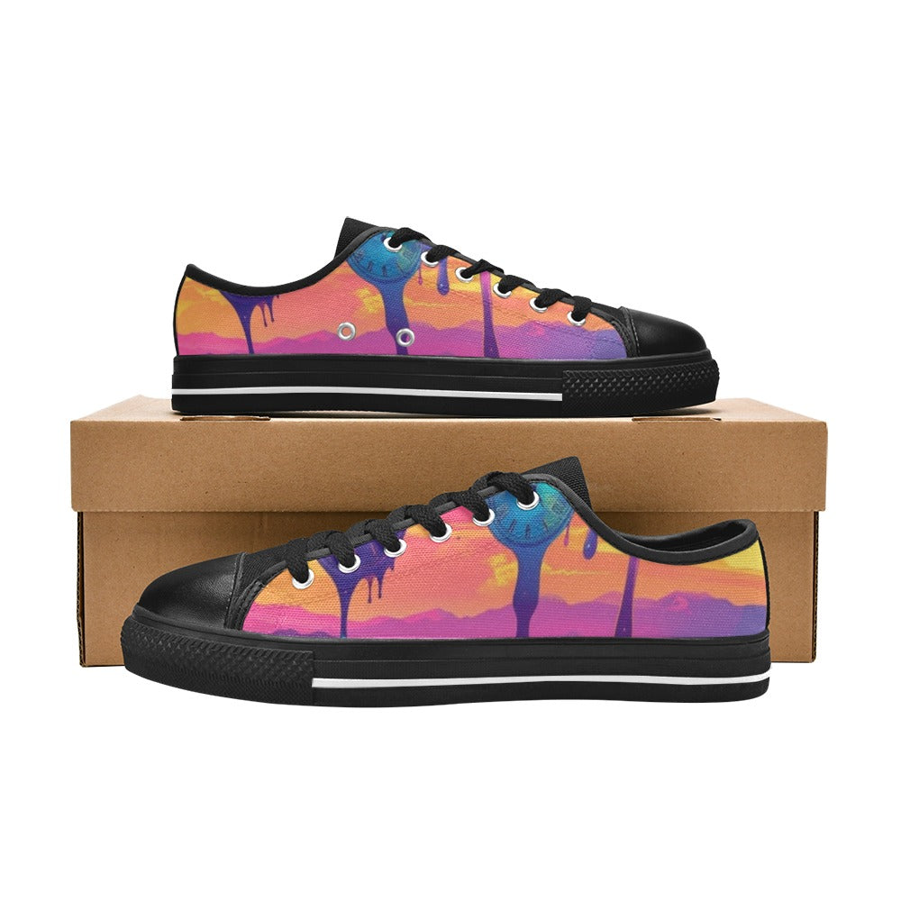MEN'S Surrealist Dreamscape Pattern, Melting Canvas Surreal Sneakers