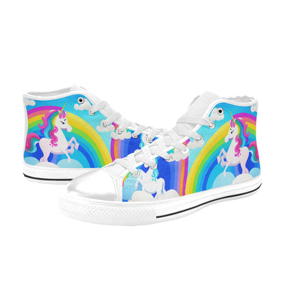 WOMEN'S Unicorns Abstract High Top Canvas Neon Fantasy Custom Sneakers
