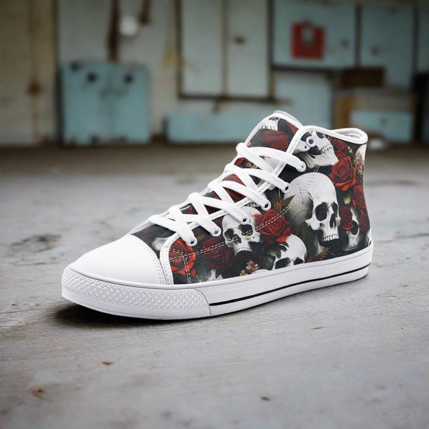 Cyberpunk Red Gold Wearable Bold Art - Freaky Shoes | Custom Art Sneakers
