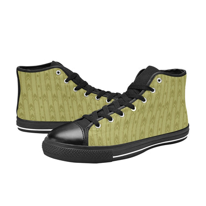 Yellow Wallpaper High-Top Sneakers | Level 0 Fashion High Top Canvas Shoes for Kid