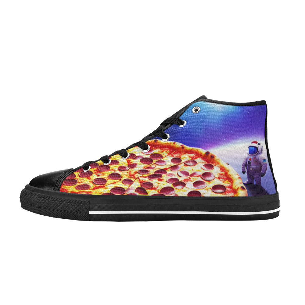 MEN'S Pizza Space 2 Men’S High Top Canvas Wallpaper Art Sneakers