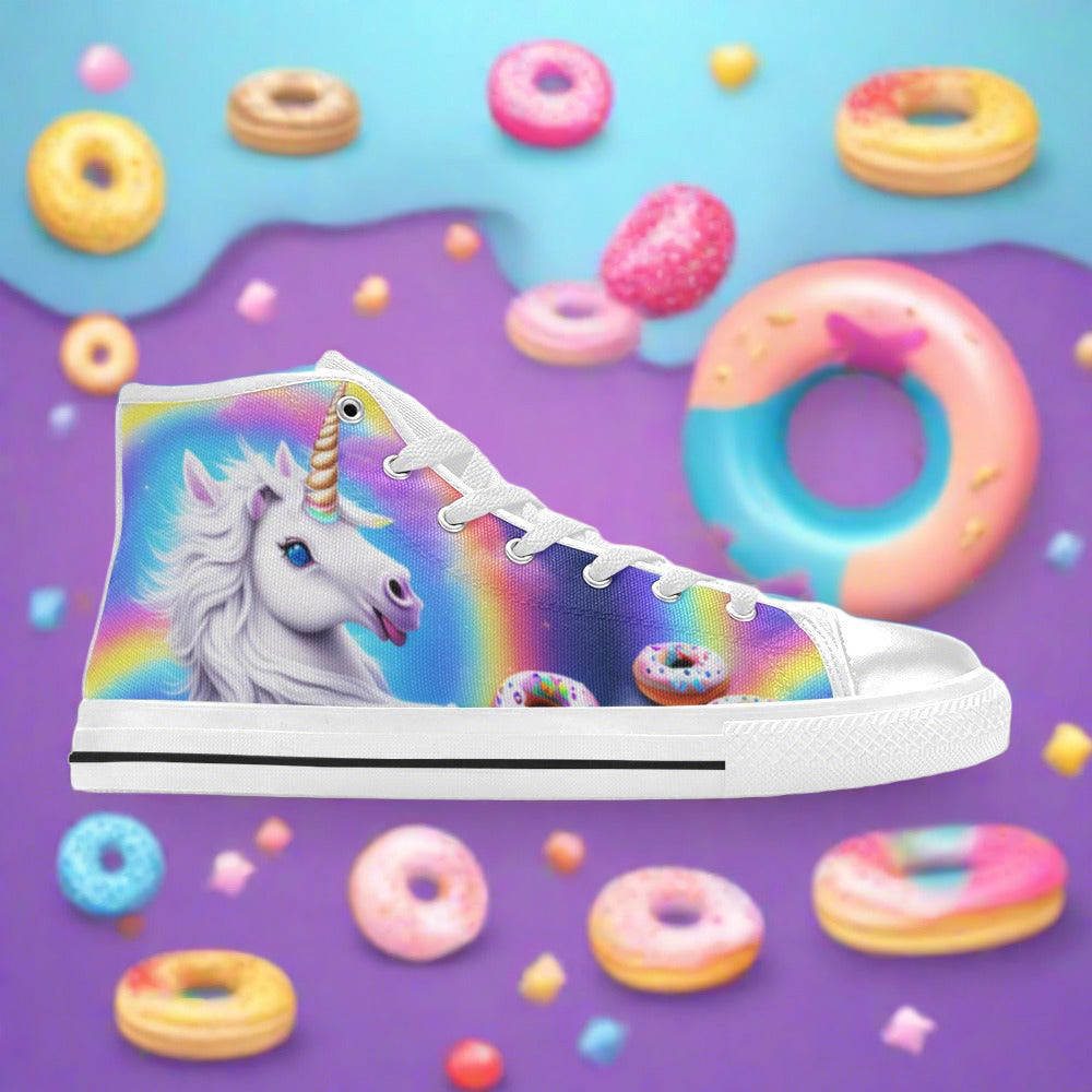 Butterfly Rainbow Vivid Multicolor Unique WOMEN Bold Art - Freaky Shoes | Custom Art Sneakers