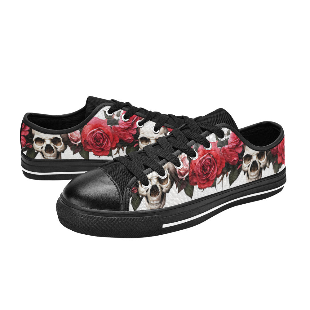 MEN'S Skulls Roses Deluxe 13 Canvas Grunge Sneakers