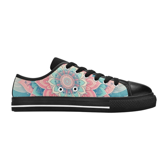 KIDS' Pastel Wave Mandala Low Top Canvas Dreamcore Sneakers
