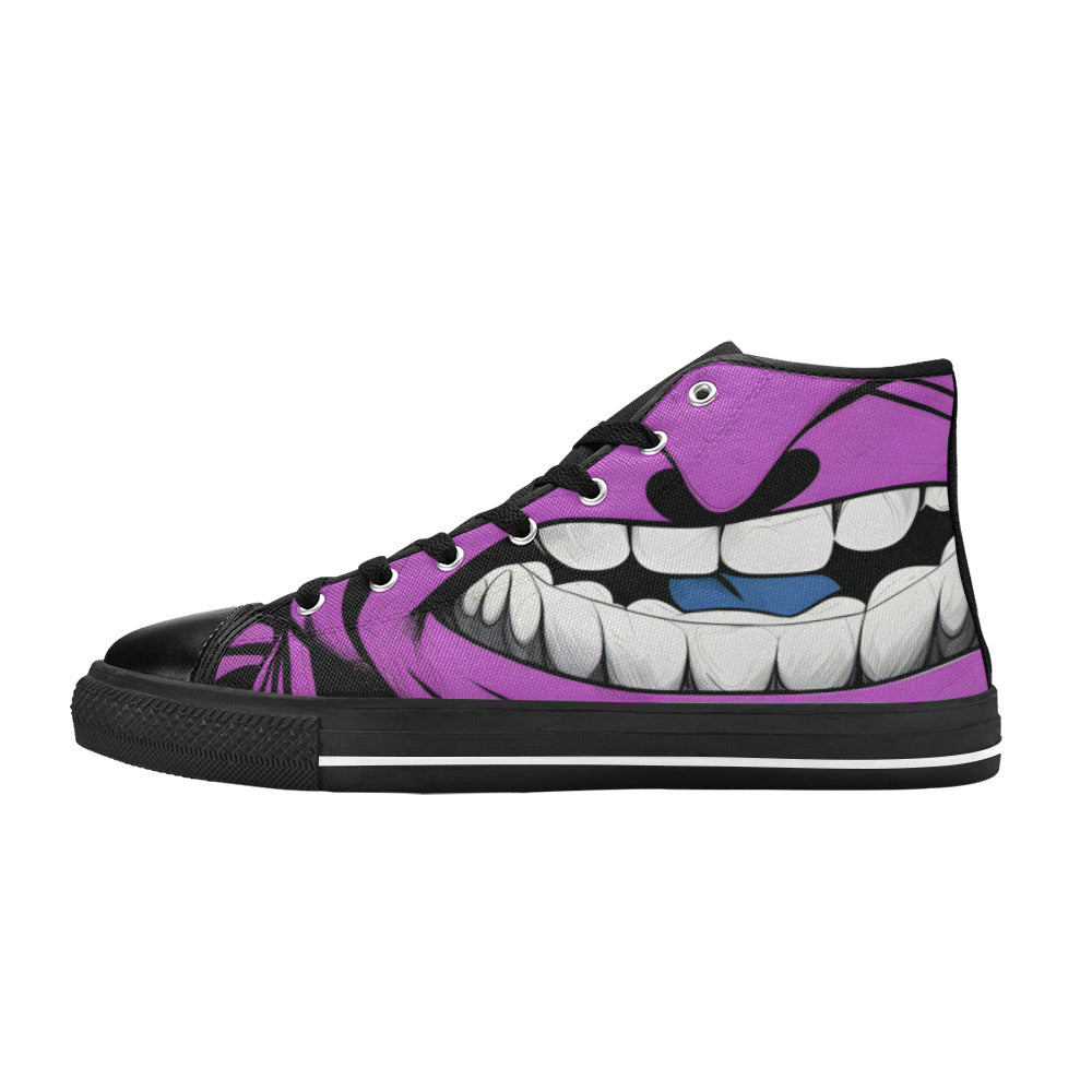 MEN'S Cc Grape Attack Art High Top Canvas Grunge Custom Shoes