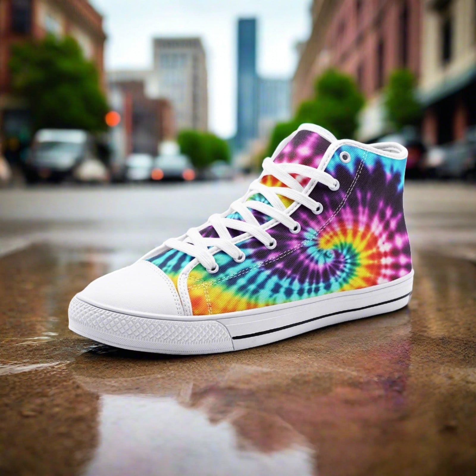 Koi Crimson Black Unique Bold Art - Freaky Shoes | Custom Art Sneakers