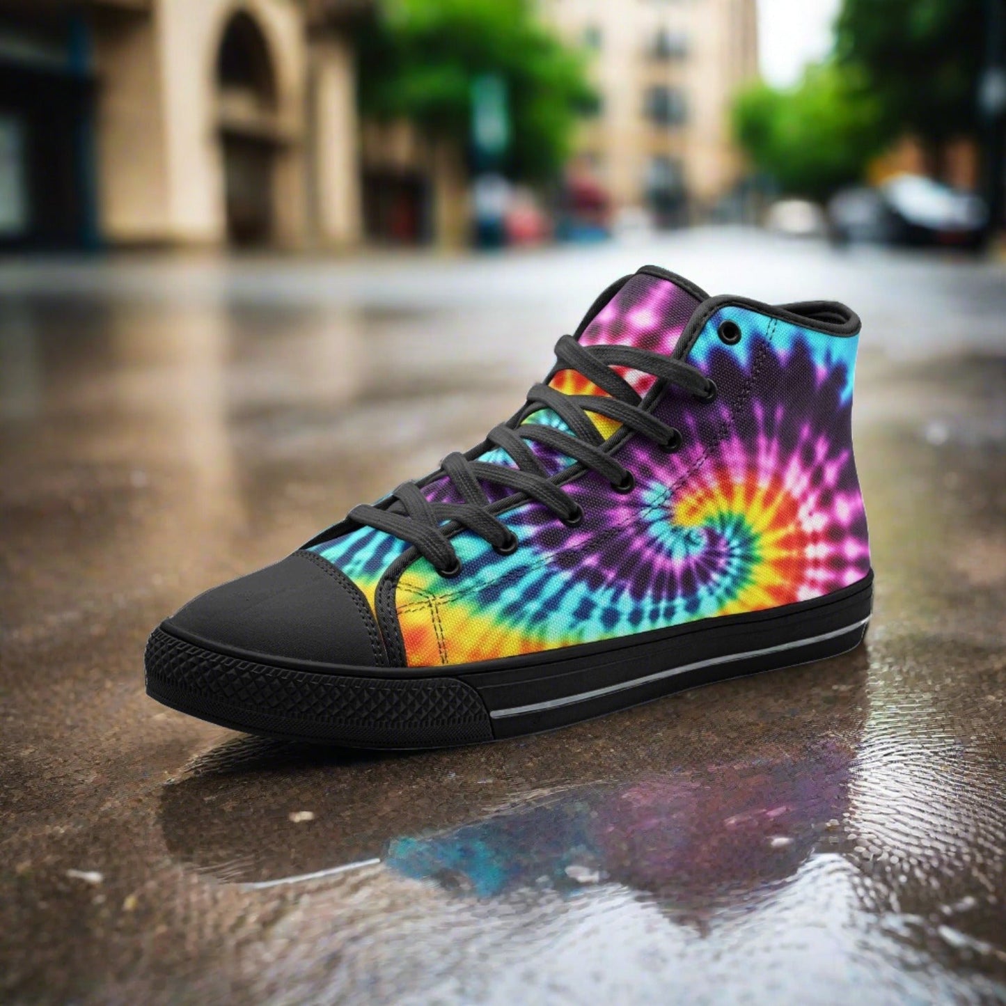 Koi Crimson Black Unique Bold Art - Freaky Shoes | Custom Art Sneakers