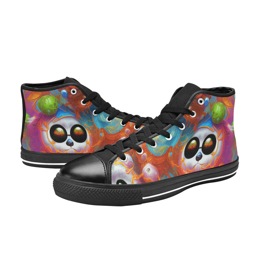 WOMEN'S Crazy Illustrations High Top Canvas Neon Fantasy Custom Sneakers