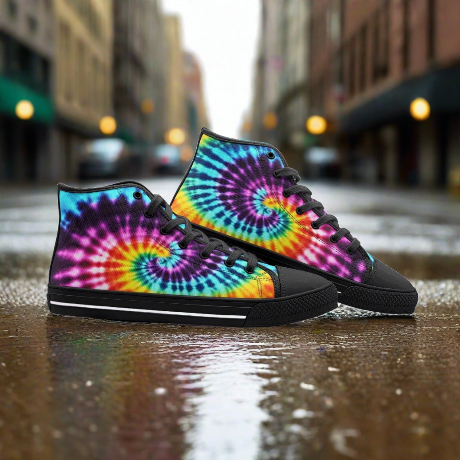 Koi Crimson Black Unique Bold Art - Freaky Shoes | Custom Art Sneakers
