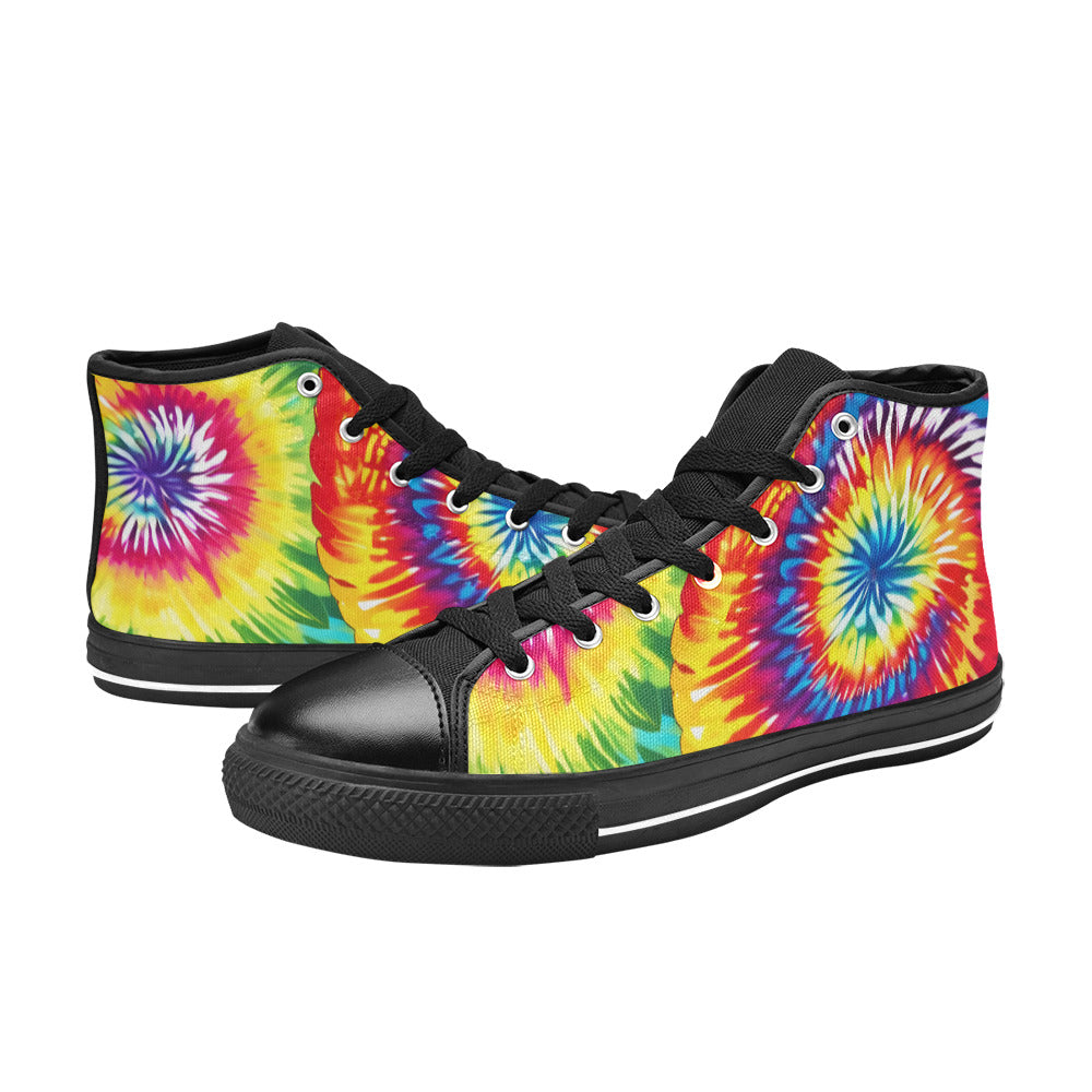 WOMEN'S Tie Dye Love High Top Canvas Grunge Custom Sneakers