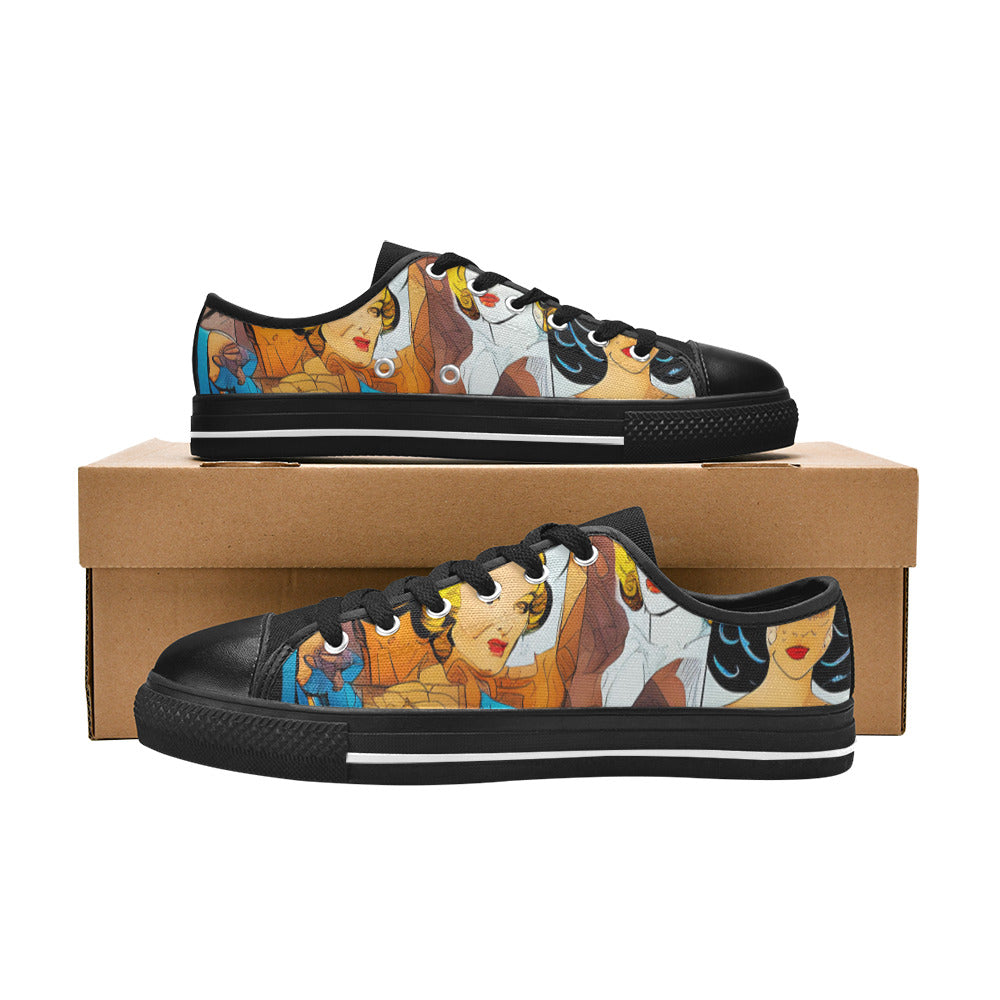 MEN'S Cc Pop Art Canvas Surreal Custom Sneakers