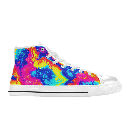MEN'S Tie Dye Splash Retro High Top Canvas Neon Fantasy Sneakers