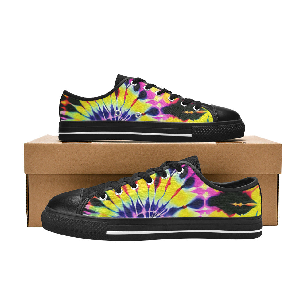 WOMEN'S Cc Tie Dye Art Canvas Wallpaper Art Custom Sneakers