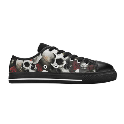 WOMEN'S Rose Skulls Dark 3 Canvas Grunge Sneakers