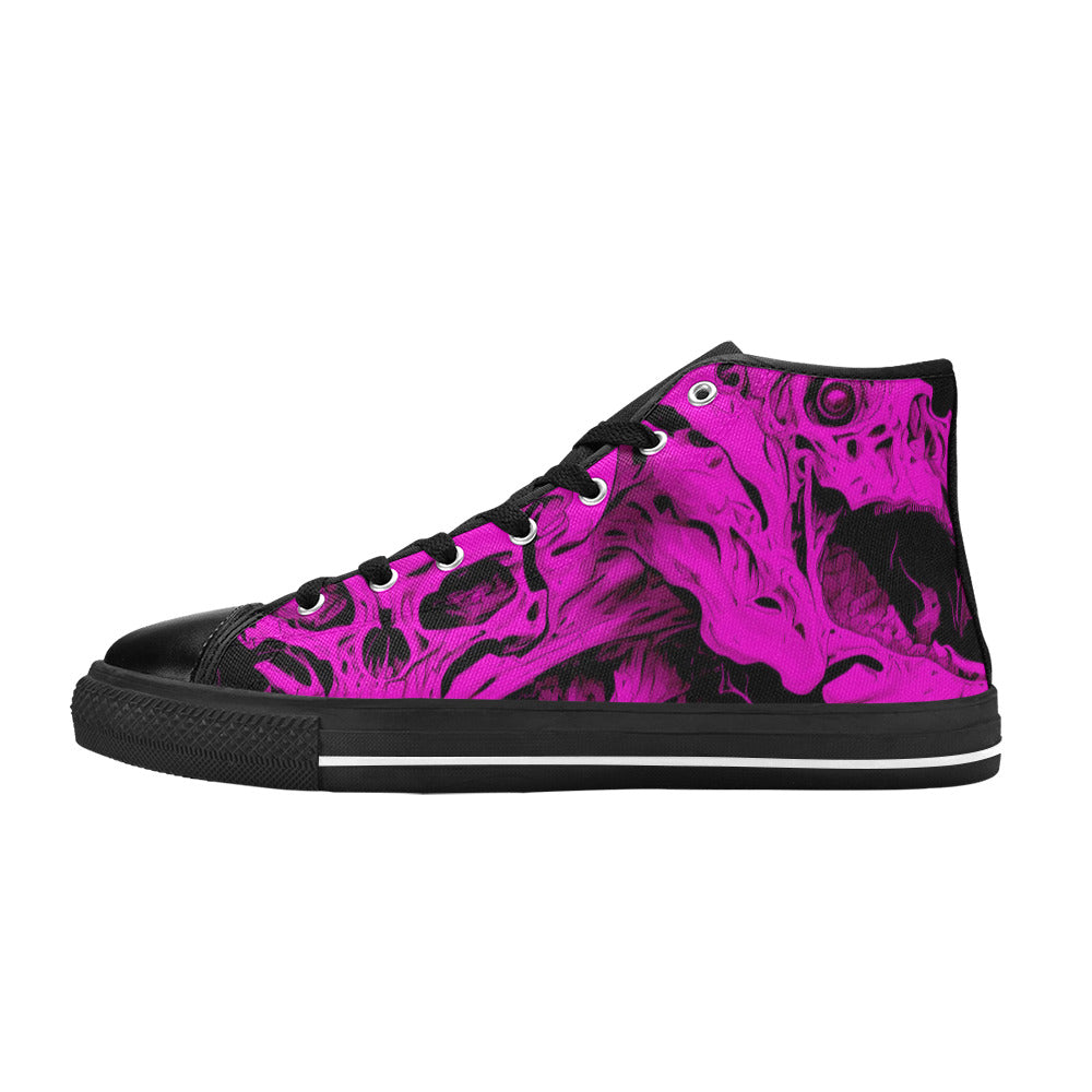 WOMEN'S Cc Horror Art 3 High Top Canvas Dark Academia Sneakers