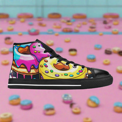 Cyberpunk Purple Teal Custom WOMEN Bold Art - Freaky Shoes | Custom Art Sneakers
