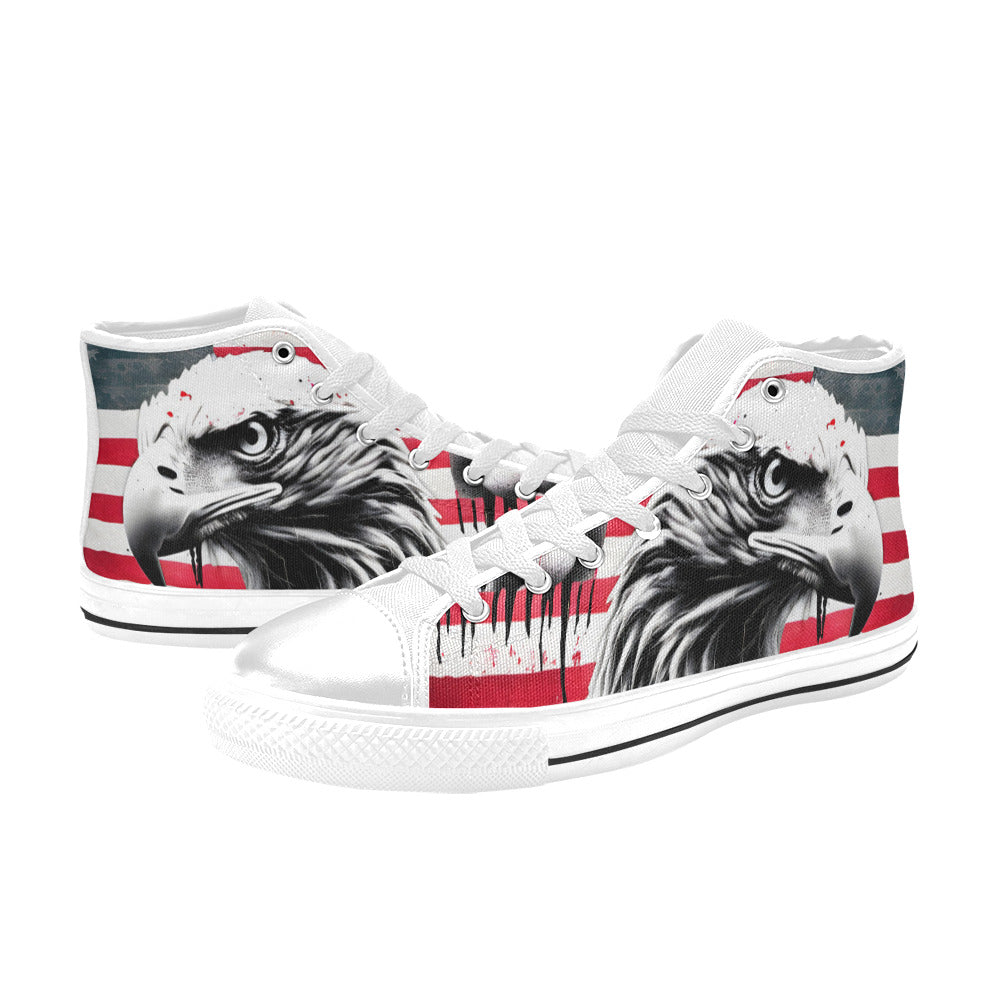 MEN'S Patrotic Eagle Art Men’S High Top Canvas Cottagecore Custom Shoes