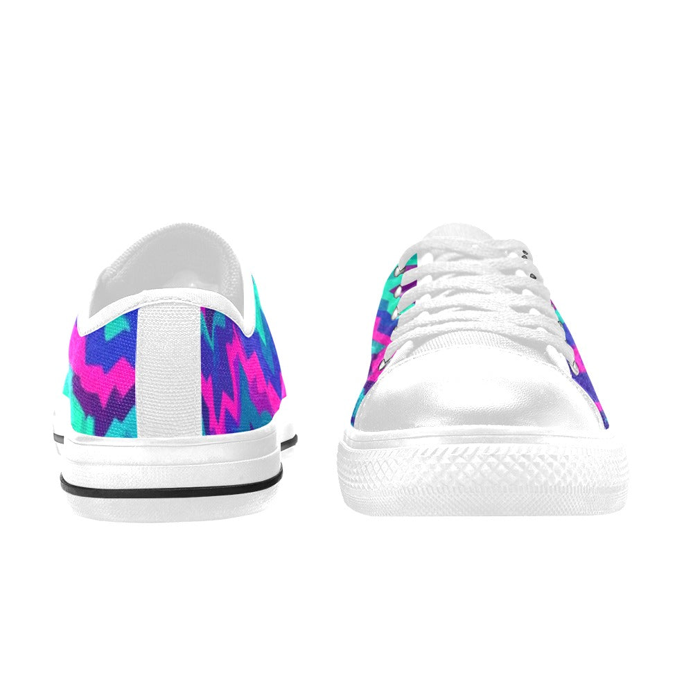 MEN'S Psychedelic Chevron Vortex Low Top Canvas Dark Academia Custom Sneakers