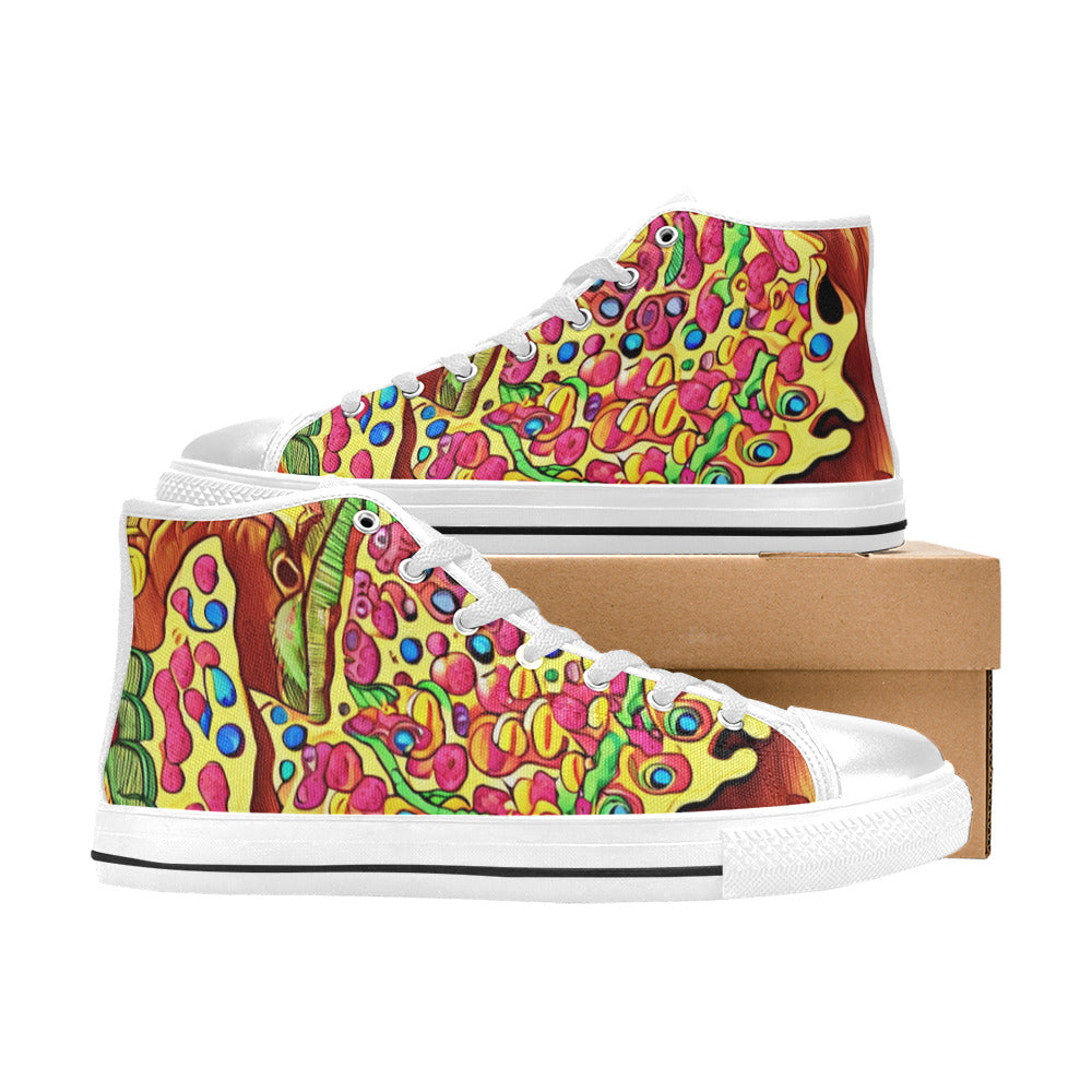 MEN'S Pizza Fantasy Artwork Men’S High Top Canvas Aesthetic Custom Shoes