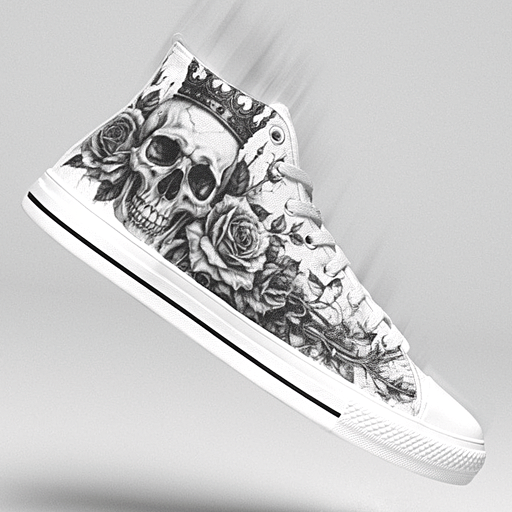MEN'S Dark Crown Skull Art | Freaky Shoes®
