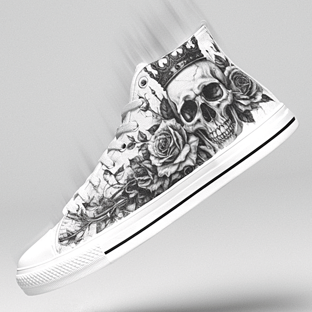 MEN'S Dark Crown Skull Art | Freaky Shoes®