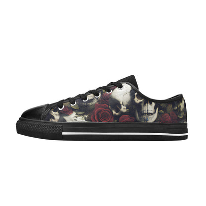MEN'S Rose Skulls Dark Canvas Neon Fantasy Shoes