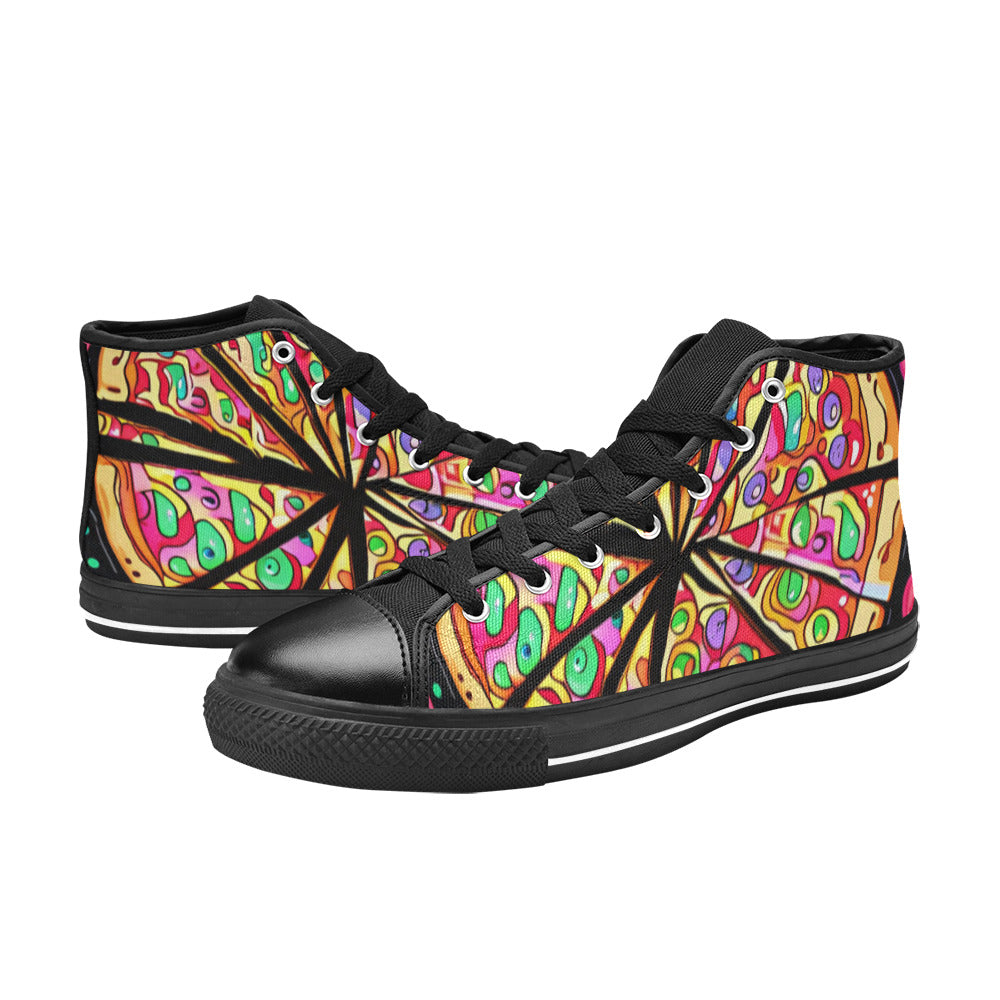 WOMEN'S Pizza Fantasy Art High Top Canvas Surreal Sneakers