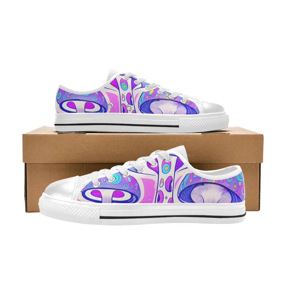 WOMEN'S Magic Mushrooms Art Canvas Vibrant Chaos Sneakers