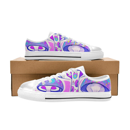 WOMEN'S Magic Mushrooms Art Canvas Vibrant Chaos Sneakers