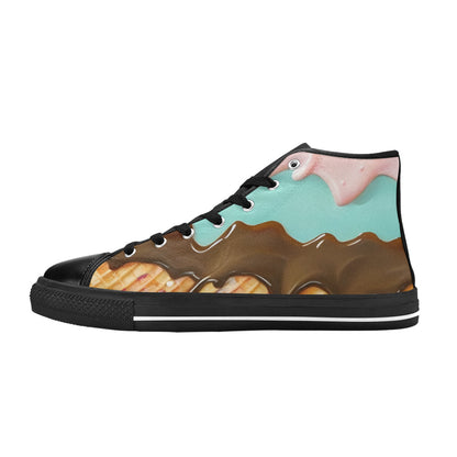 MEN'S Cc Ice Cream Art High Top Canvas Y2K Sneakers