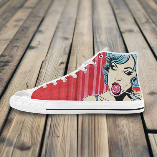 Cyberpunk Pink Cream Unique WOMEN Bold Art - Freaky Shoes | Custom Art Sneakers
