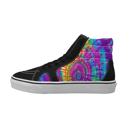 MEN'S Tie Dye Art High Top Skateboarding Dark Academia Custom Shoes