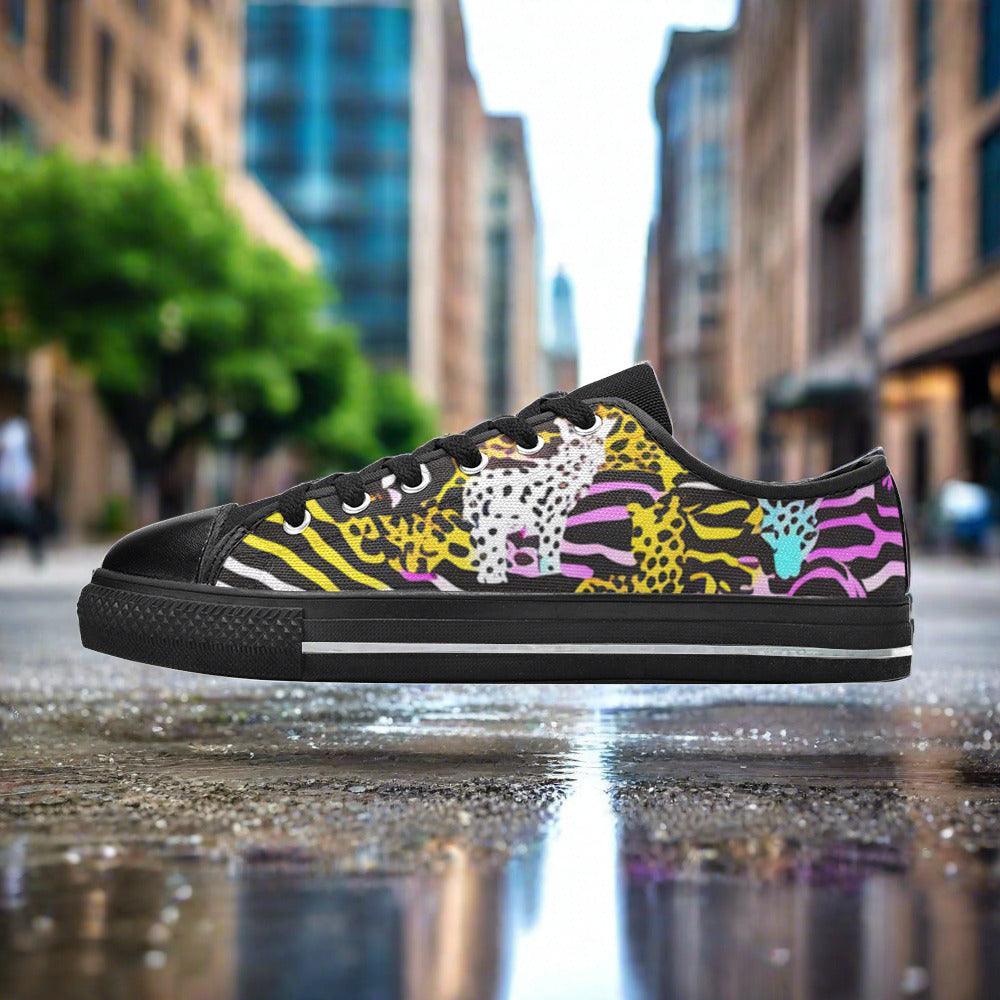 Peacock Amber Gold Custom WOMEN Bold Art - Freaky Shoes | Custom Art Sneakers