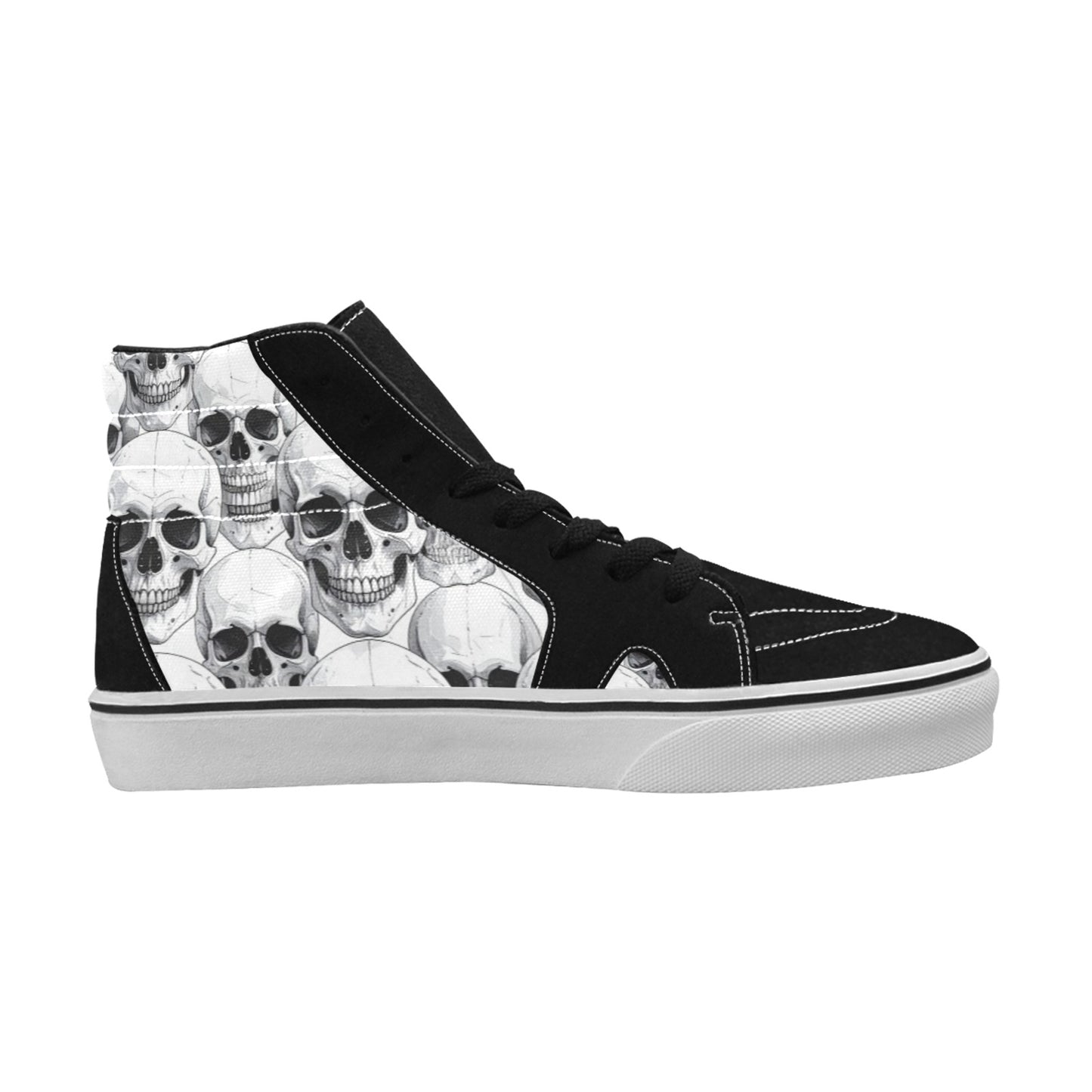 MEN'S Clean Skull Line Art High Top Skateboarding Cottagecore Shoes